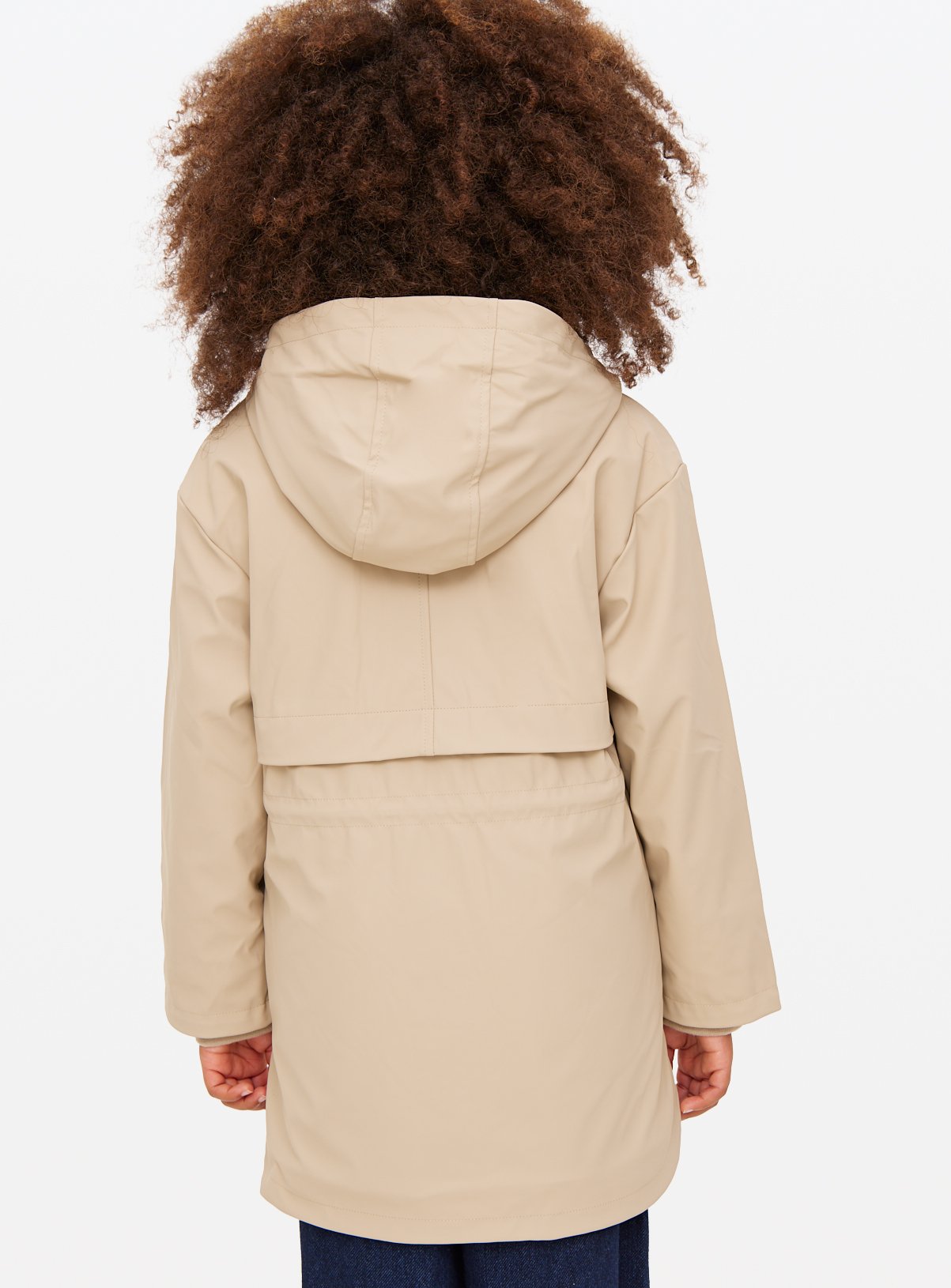 Cream Fleece Lined Hooded Mac Coat 3-4 years - Image 6 thumbnail