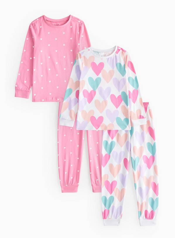 Heart Printed Pyjama Set 2 Pack 5-6 years