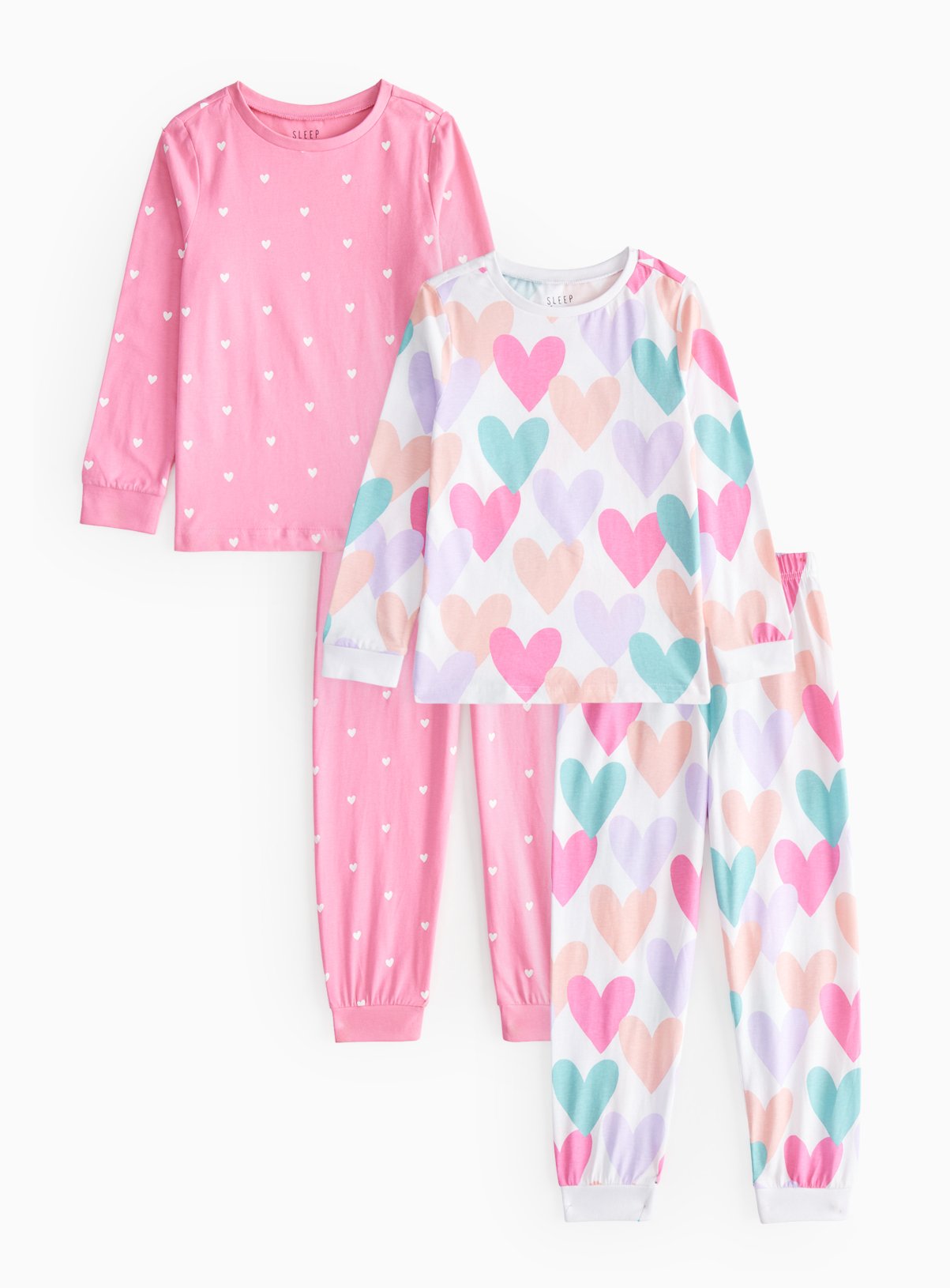 Heart Printed Pyjama Set 2 Pack 2-3 years