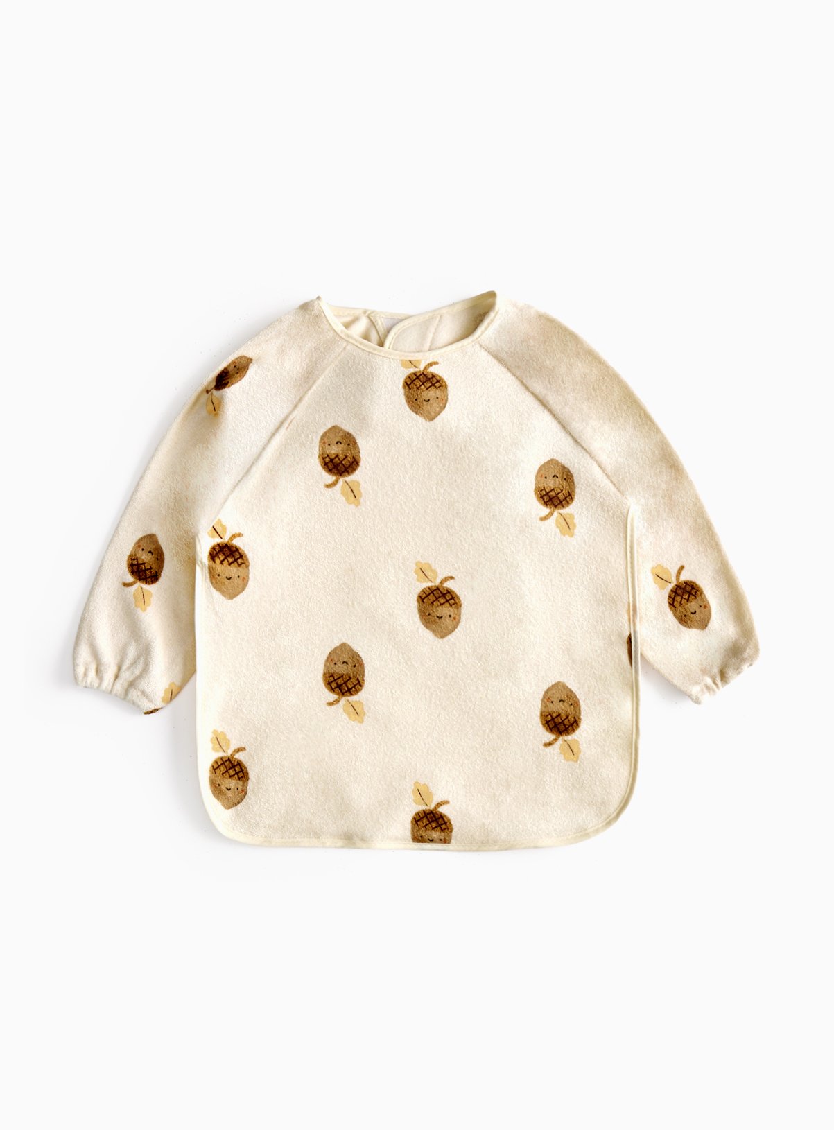 Green Green Acorn Printed Towelling Bib One Size - Tu by Sainsbury's