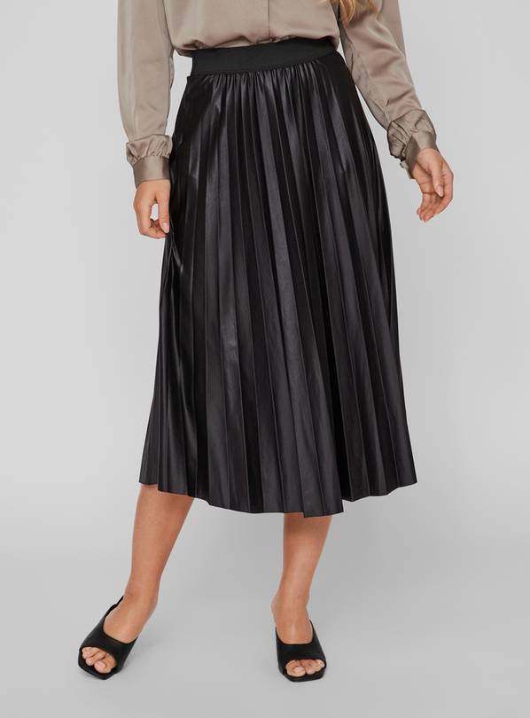 VILA Pleated Midi Skirt L/UK14