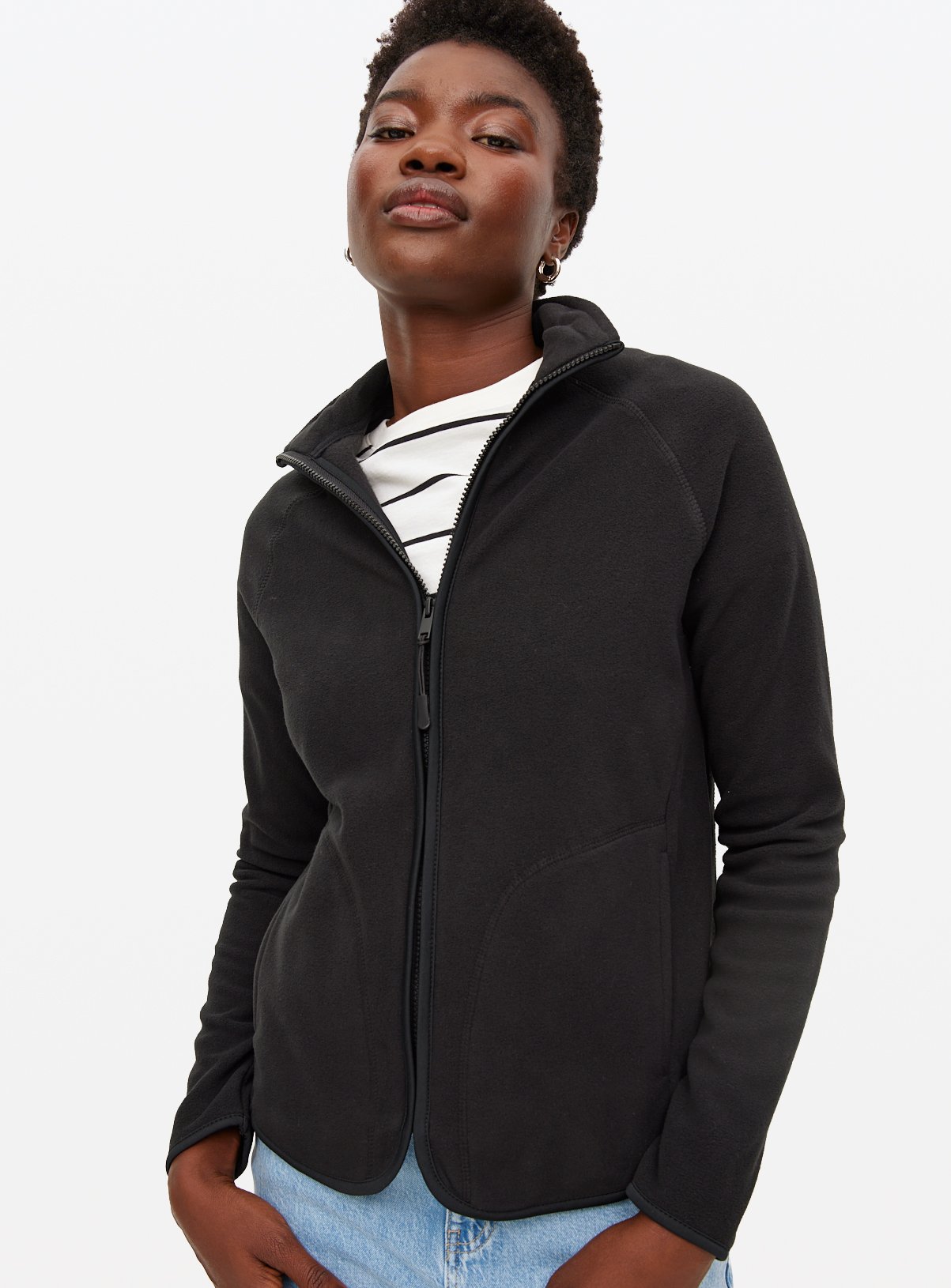 Black Zip Through Fleece