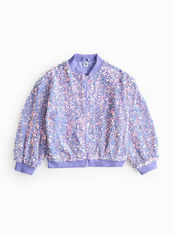 Lilac Sequin Bomber Jacket 9 years