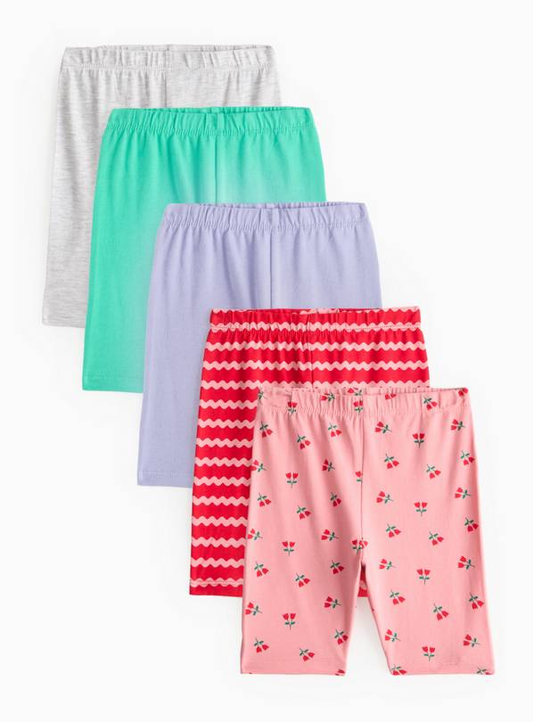 Plain & Printed Cycling Shorts 5 Pack 1-2 years