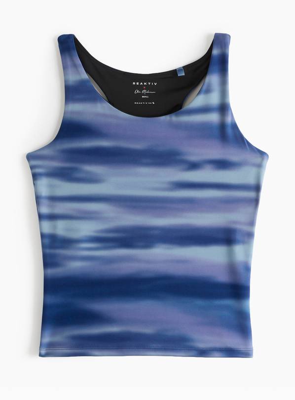 REAKTIV Watercolour Print Built-In Support Fitted Vest XS