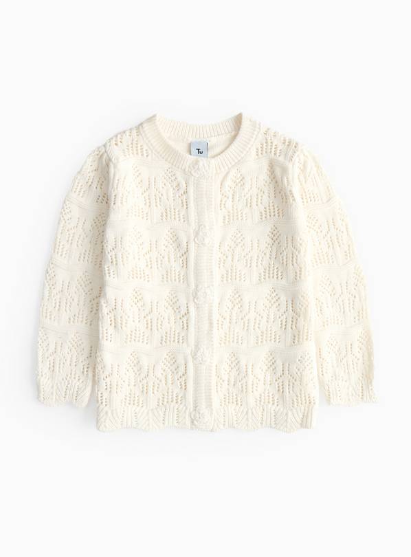 Cream Crochet Knitted Cardigan 1-2 years