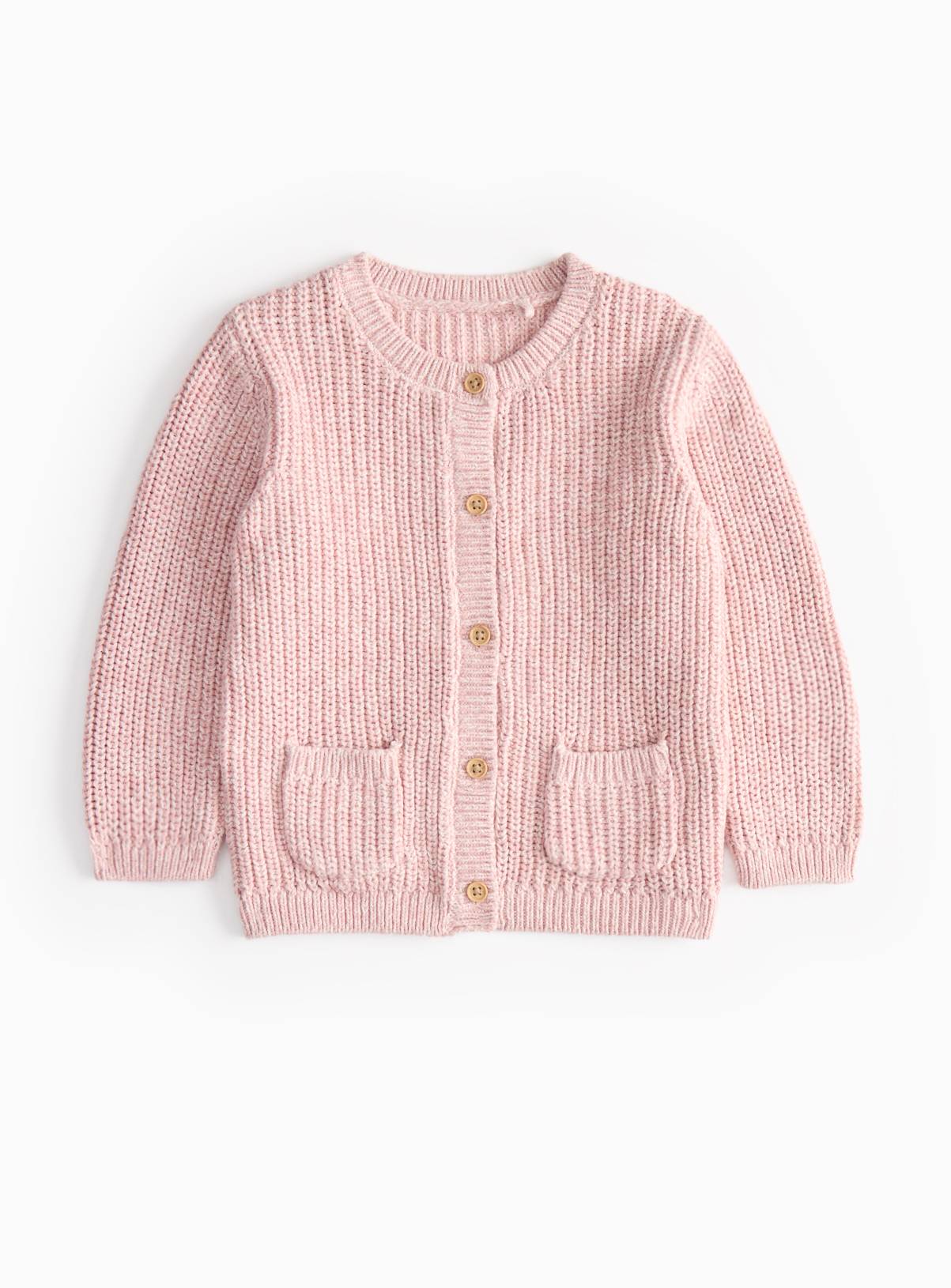 Pink Pocket Knitted Cardigan 9-12 months - Image 1