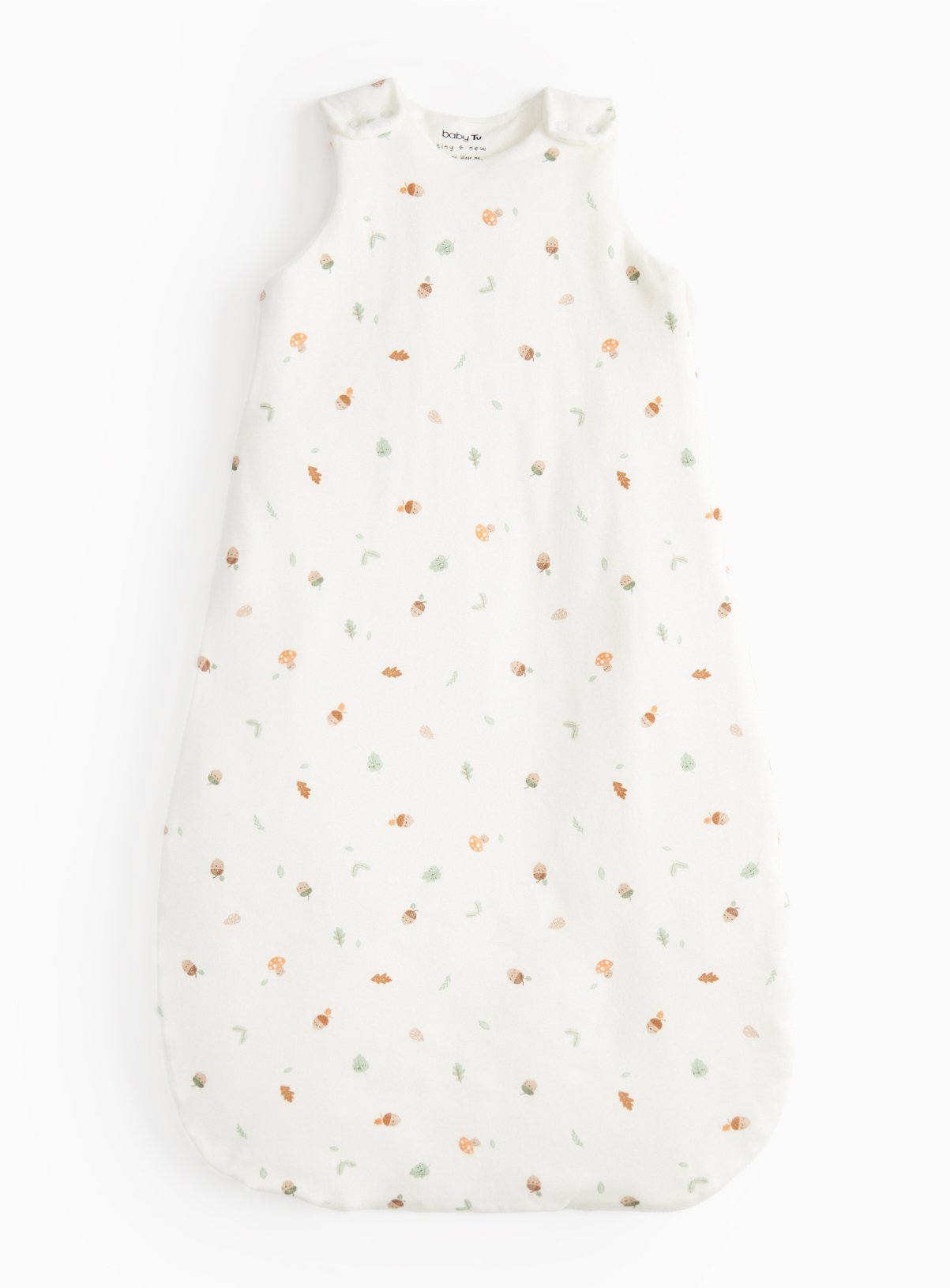 White Acorn Print 2.5 Tog Sleeping Bag - Tu by Sainsbury's