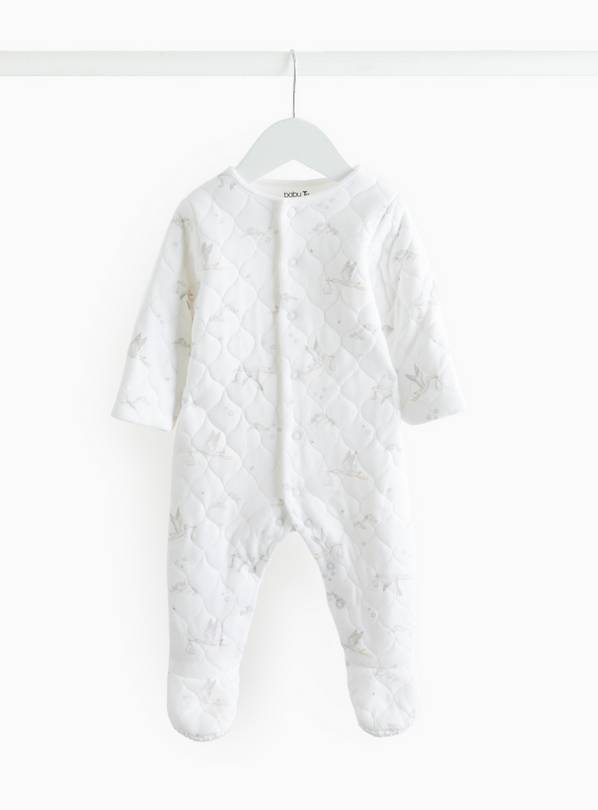 Stork Print Quilted 2.5 Tog Sleepsuit  6-9 months
