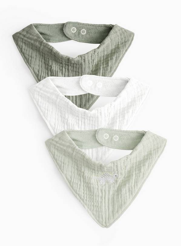 Green Gauze Bibs 3 Pack One Size