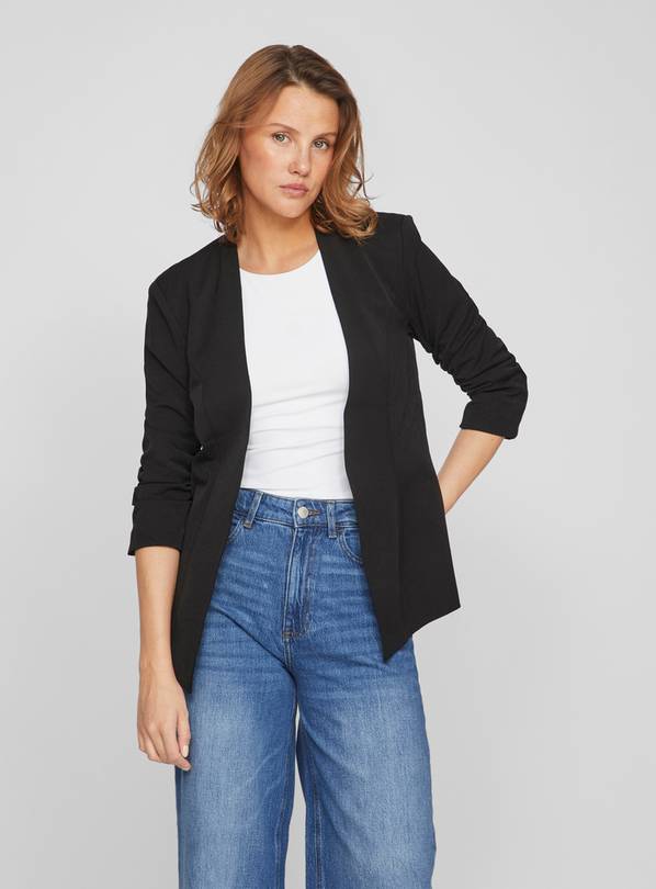 VILA 3/4 Ruched Sleeve Blazer XS/UK8