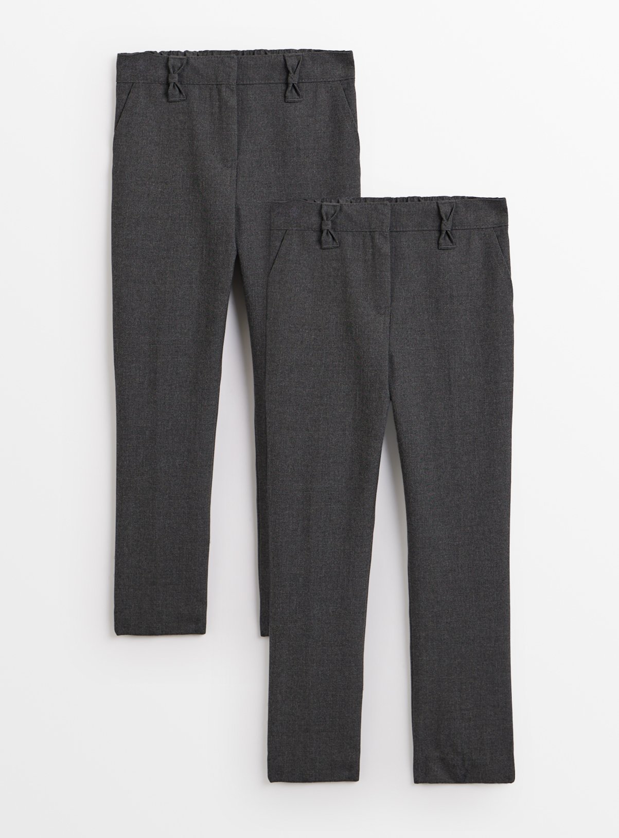Grey Skinny Reinforced Knee Extendable Hem Trousers 2 Pack 10 years - Image 1 thumbnail