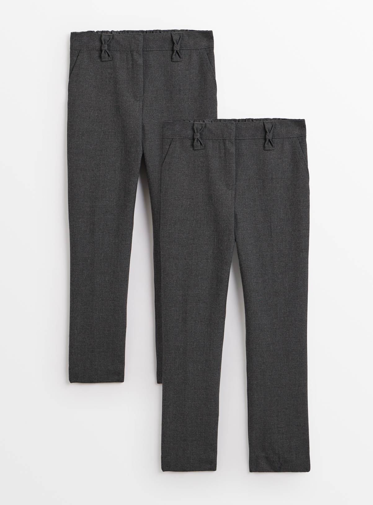 Grey Skinny Reinforced Knee Extendable Hem Trousers 2 Pack 10 years - Image 1