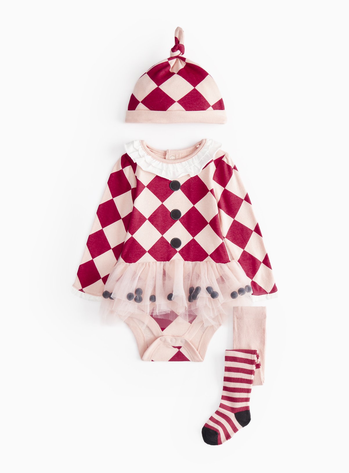 White White Halloween Clown Tutu Bodysuit Set - Tu by Sainsbury's