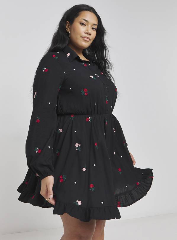 SIMPLY BE Embroidered Collar Shirt Dress 14