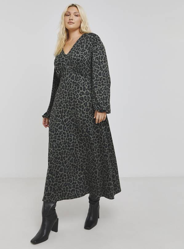 SIMPLY BE Supersoft Printed Midaxi Dress Green 20