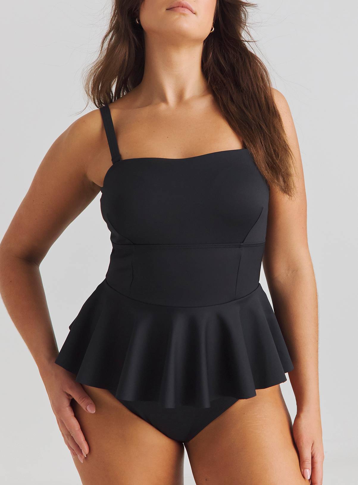 SIMPLY BE Magisculpt Contour Me Peplum Tummy Control Scuba Swimsuit 10 - Image 1