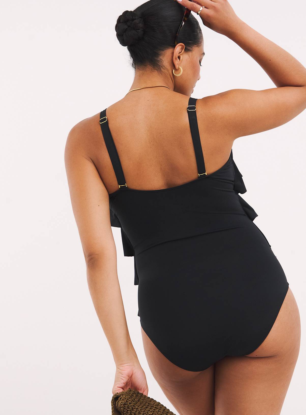 SIMPLY BE Magisculpt Tummy Control Ruffle Bandeau Swimsuit 10 - Image 2