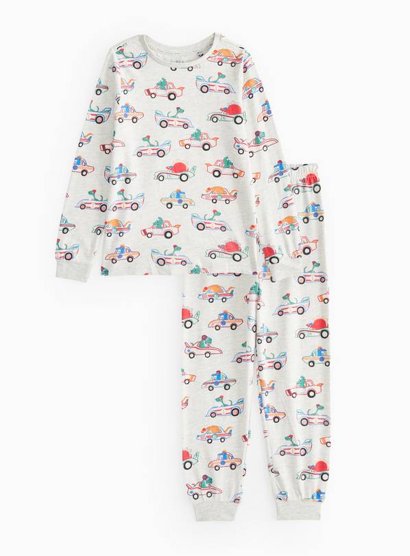 Grey Dino Print Pyjama Set 2-3 years