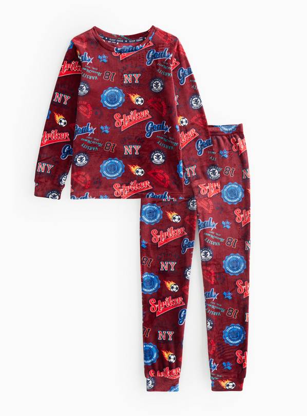 Burgundy Varsity Pyjama Set 9-10 years