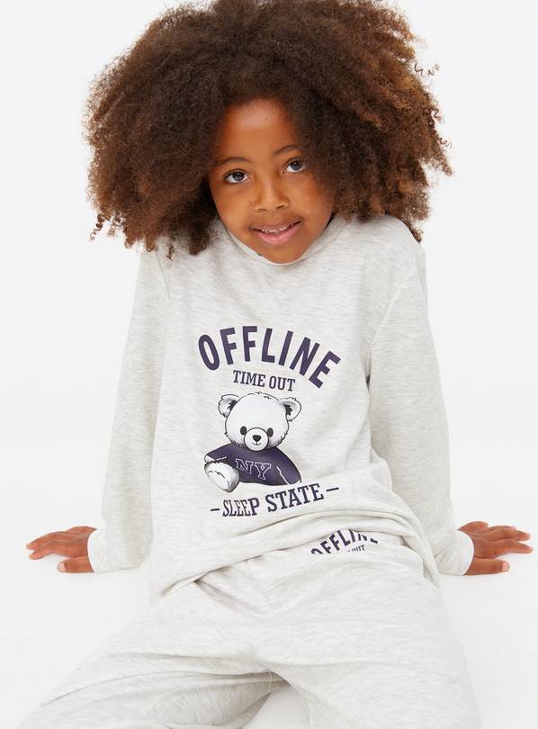 Grey Bear Printed Scuba Pyjama Set 11-12 years