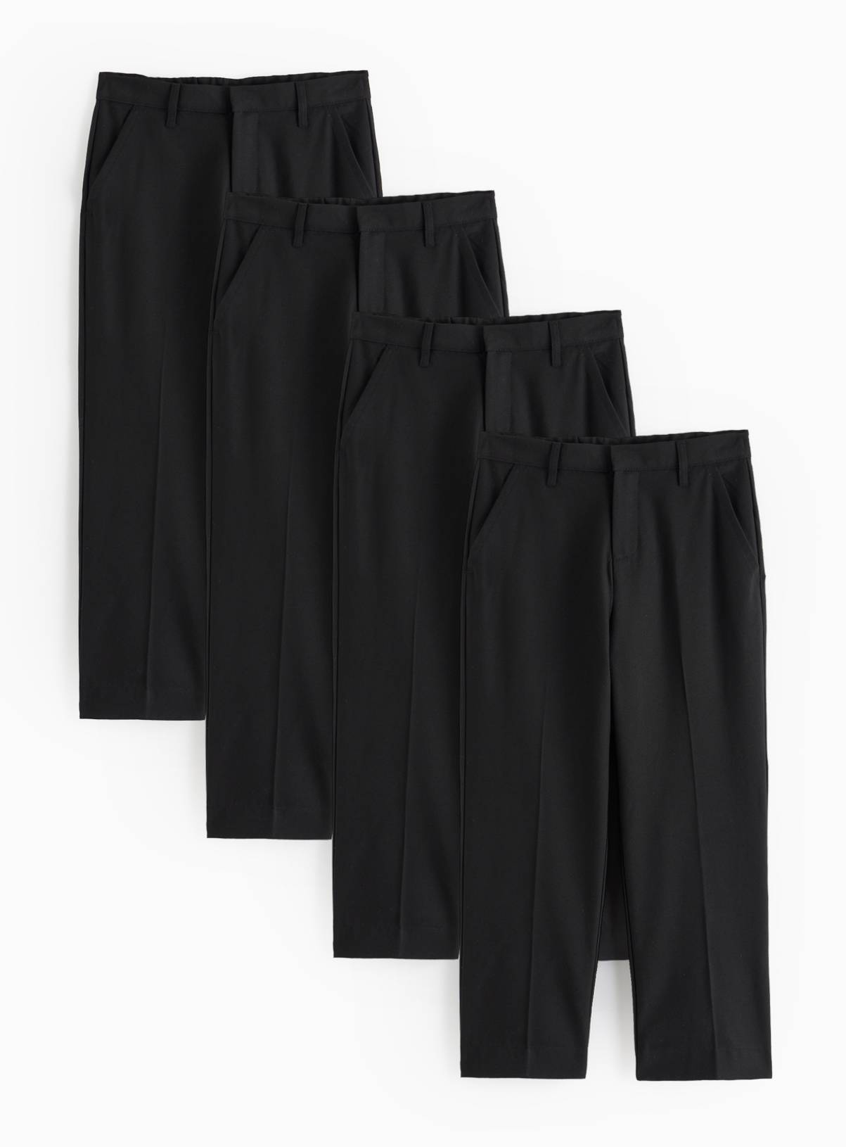 4 Pack Black Trousers with Reinforced Knees & Extendable Hem Generous Fit 9 years - Image 1