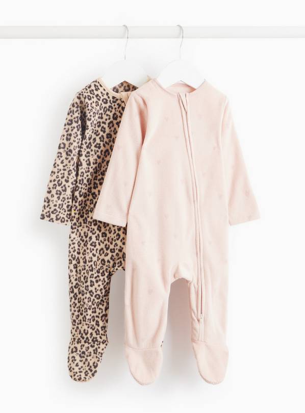 Printed Micro-Fleece Sleepsuit 2 Pack 3-6 months