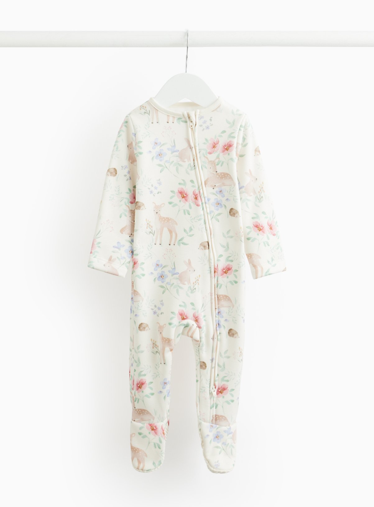 Woodland Printed Fleece Lined Sleepsuit (6-9 Months) - Tu by Sainsbury's
