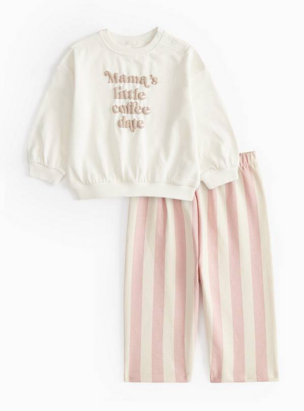Mama's Little Coffee Date Sweatshirt Set 6-9 months