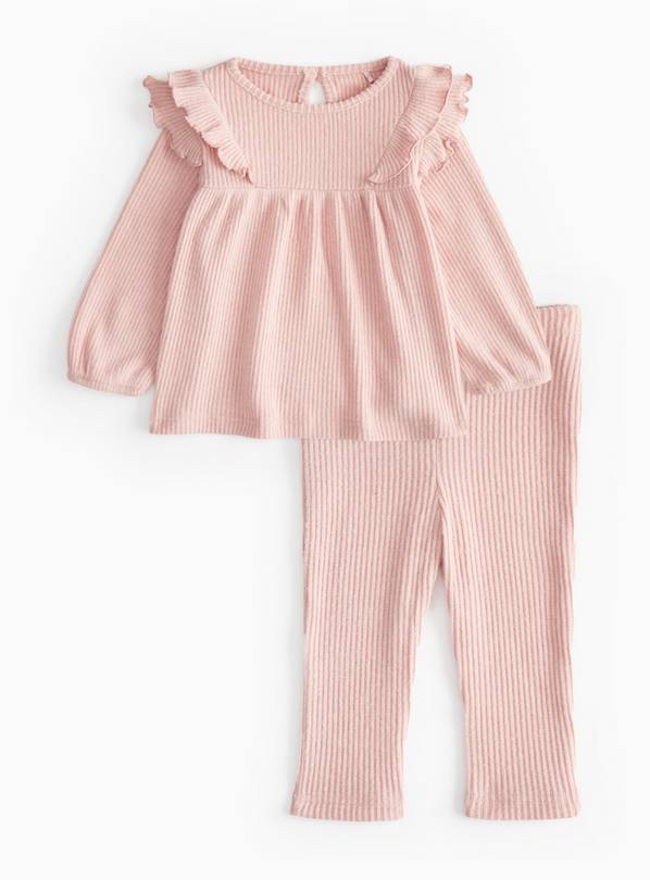 Pink Soft Knitted Top & Leggings Set 6-9 months