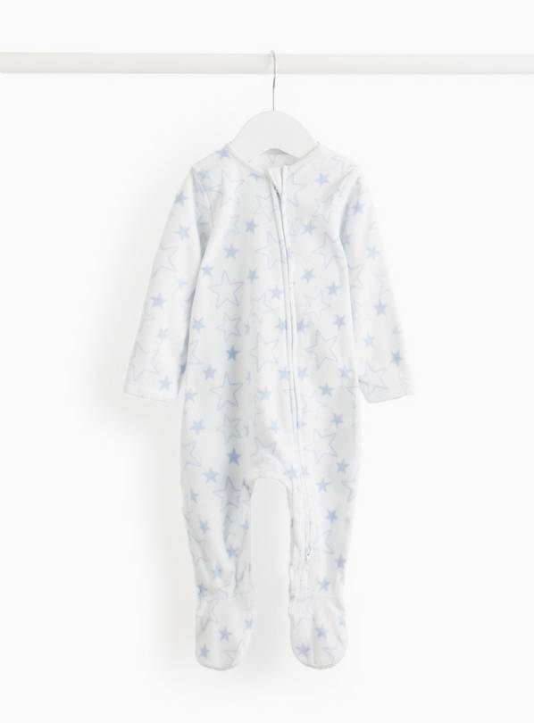 Blue Star Printed Fleece Sleepsuit  6-9 months
