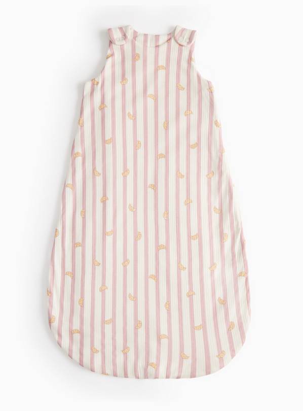 Pink Stripe Croissant Print 0-6 Months