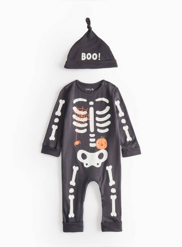 Halloween Skeleton Sleepsuit & Hat Set 18-24 months