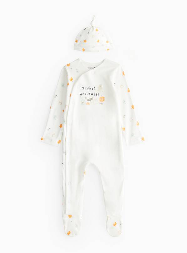 Unisex My First Halloween Sleepsuit & Hat 3-6 months
