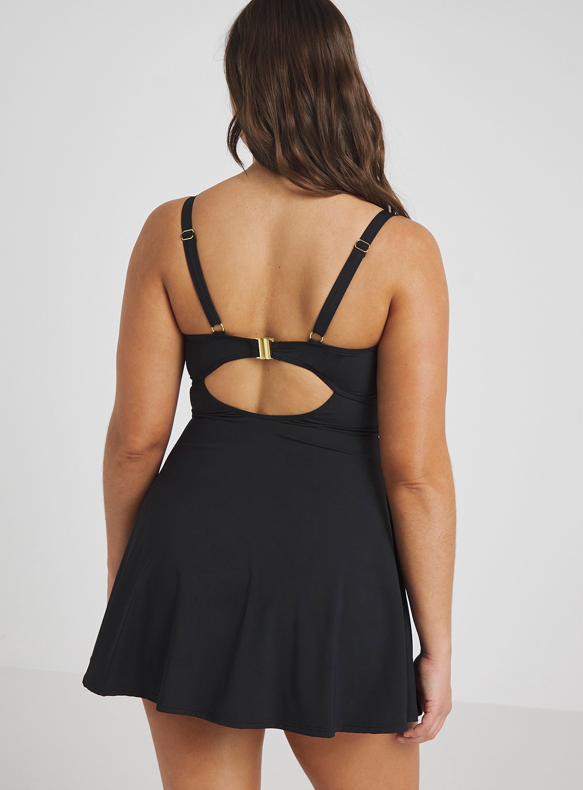 SIMPLY BE Magisculpt Underwired Tummy Control Swimdress Black 38D - Image 2 thumbnail