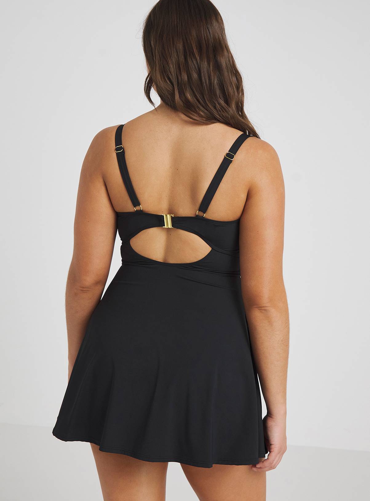 SIMPLY BE Magisculpt Underwired Tummy Control Swimdress Black 38D - Image 2