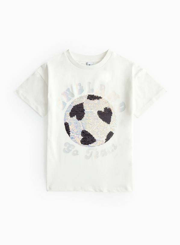 Sequin Football Design T-Shirt 6 years