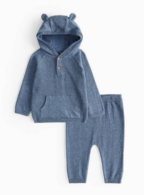 Blue Knitted Hoodie & Leggings Set 6-9 months