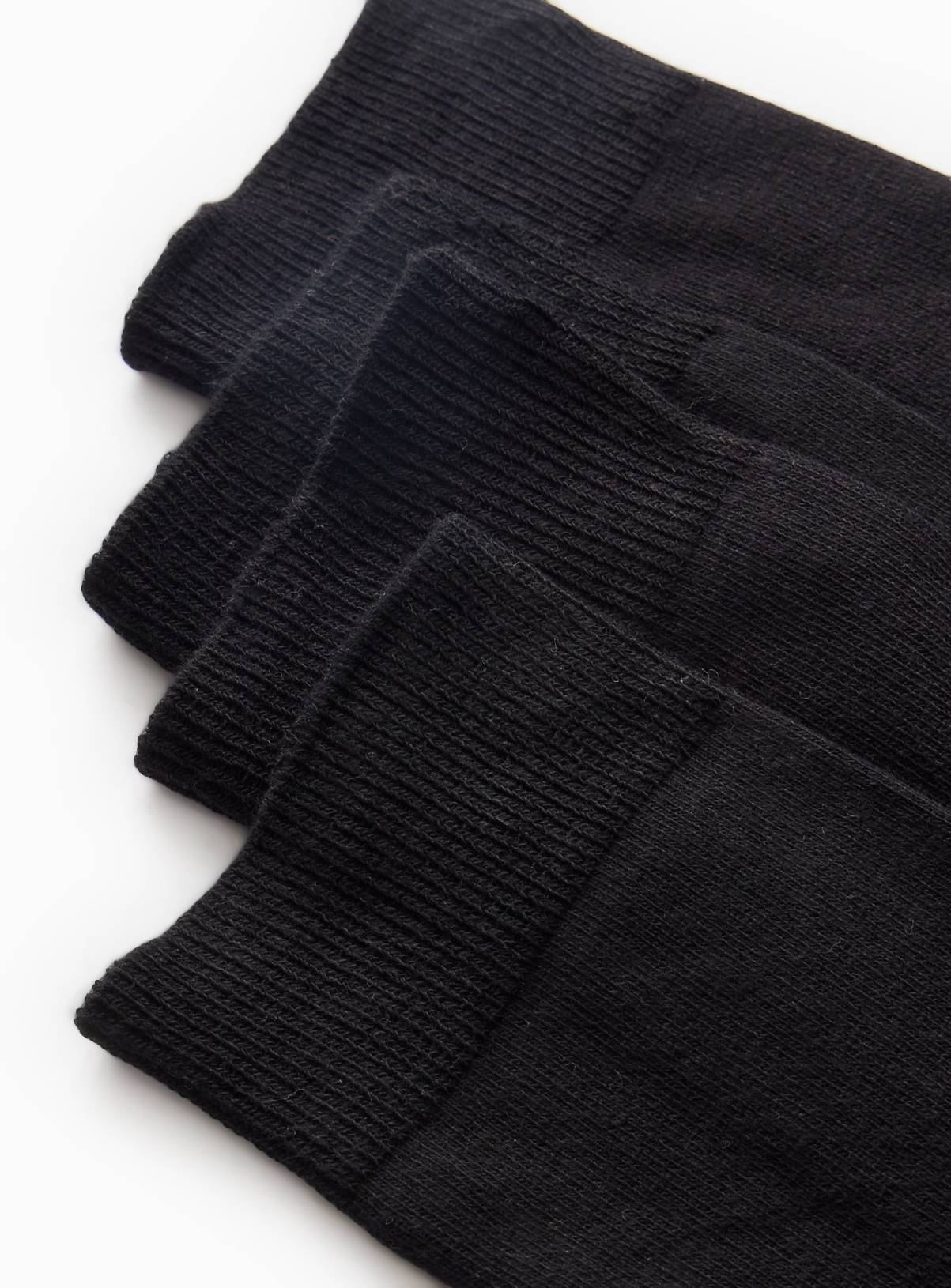 Black Polycotton Ankle Socks 5 Pack 9-12 - Image 2