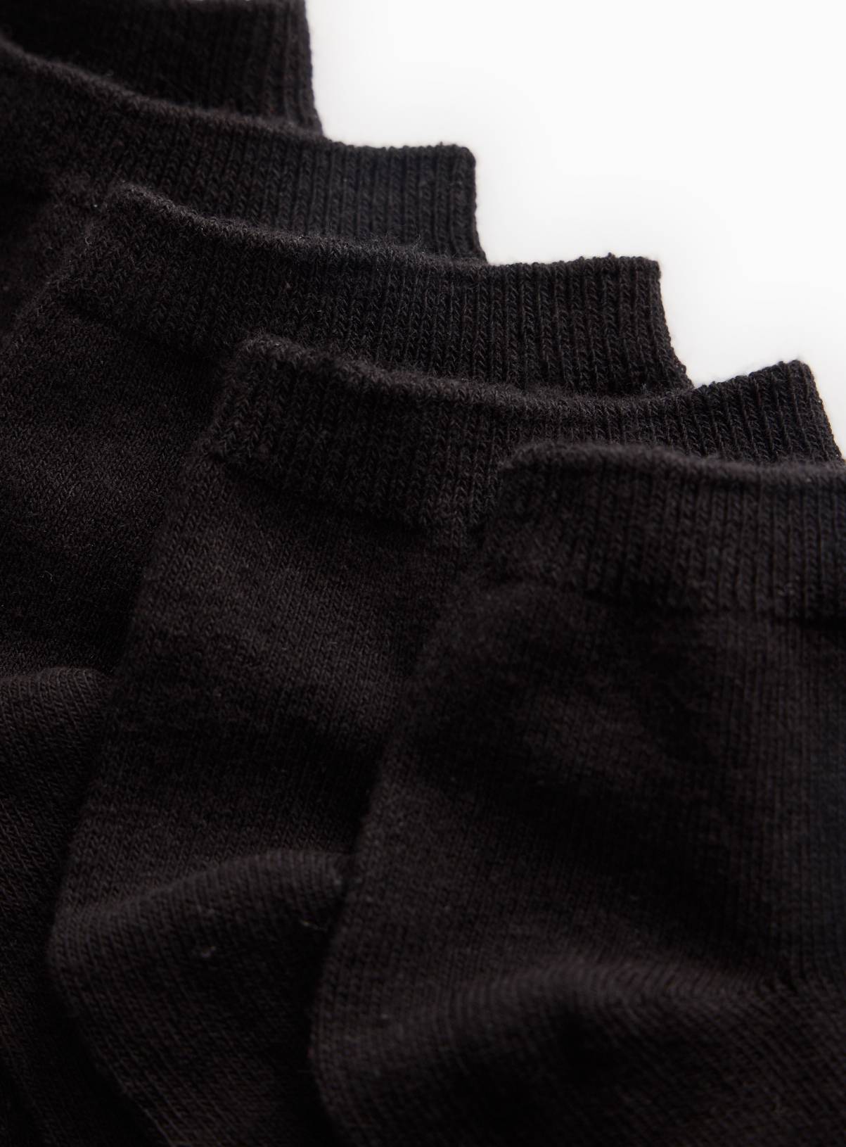 Black Trainer Socks 5 Pack 9-12 - Image 2