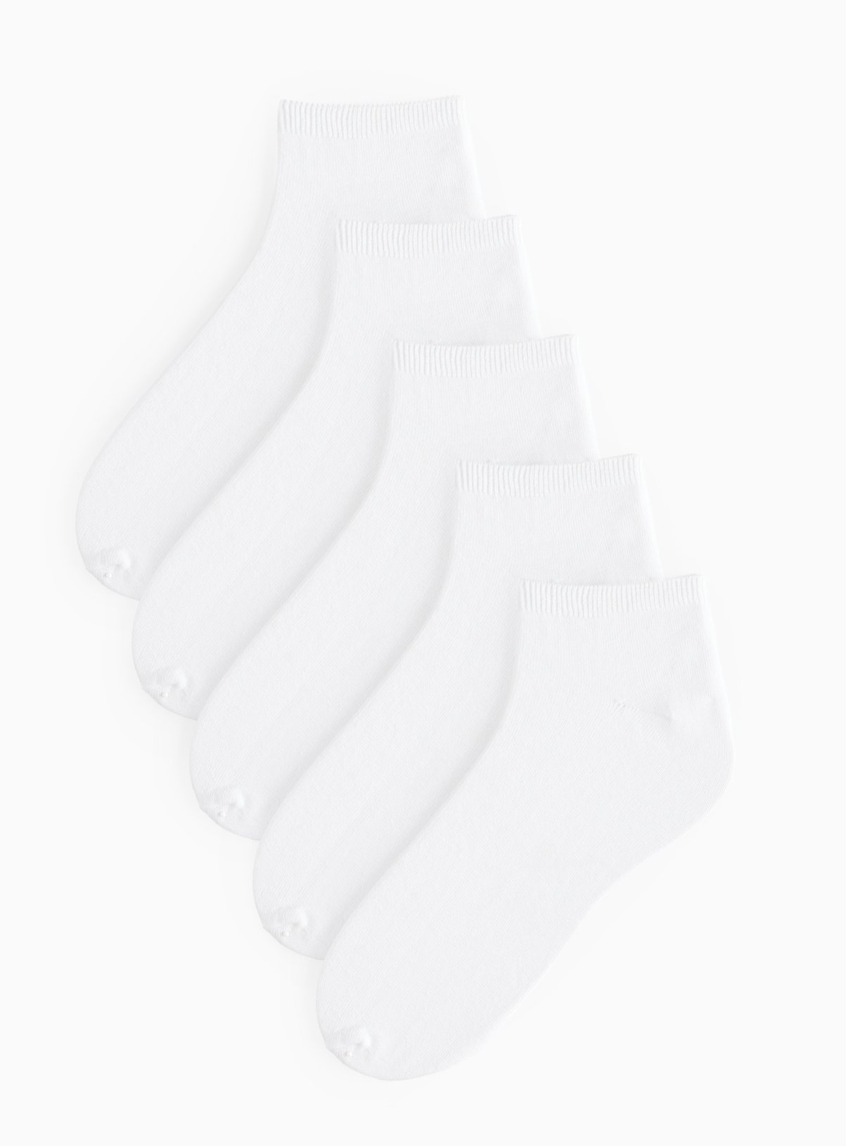 White Polycotton Trainer Socks 5 Pack 6-8.5 - Image 1 thumbnail