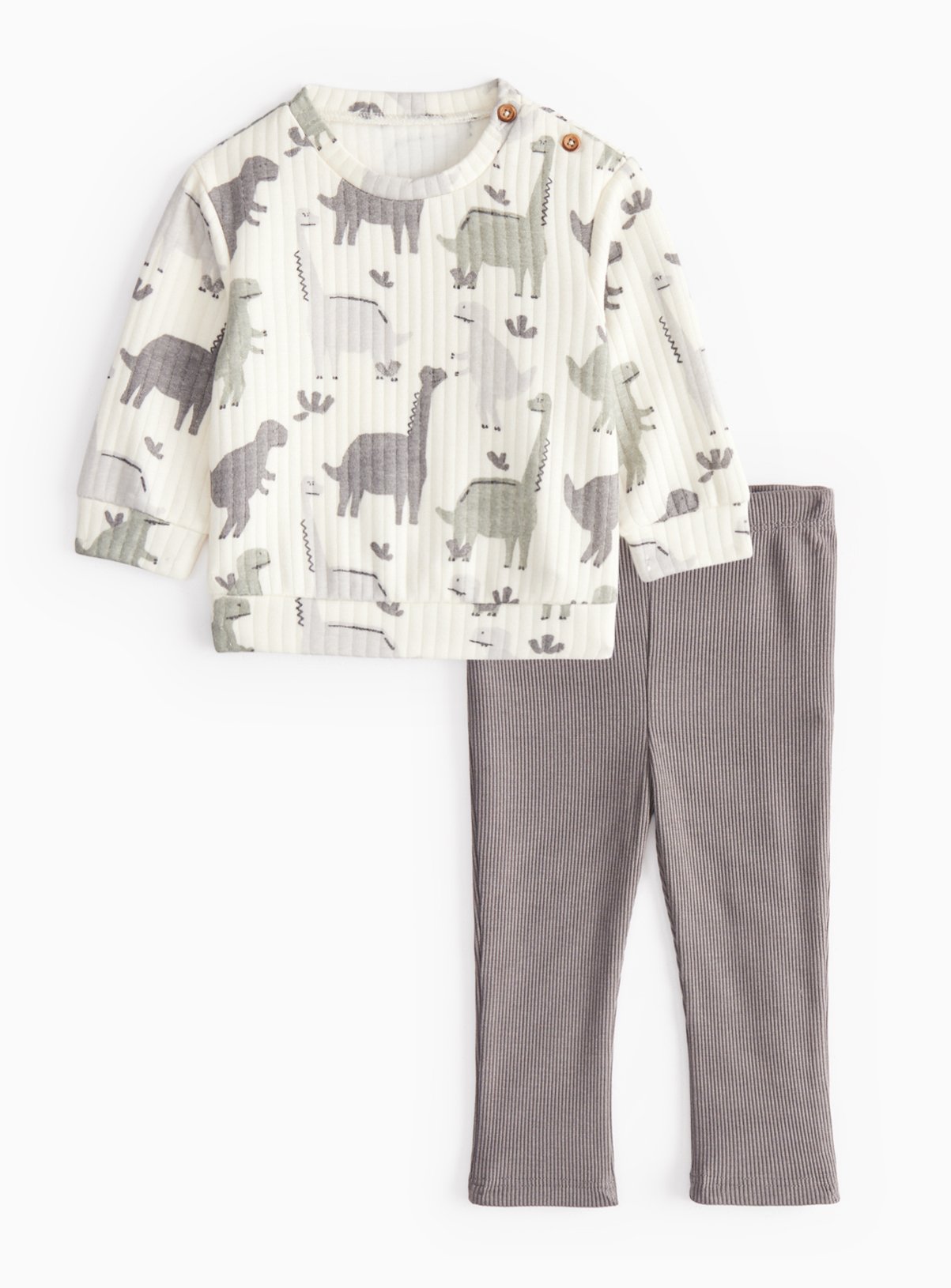 Dino Printed Soft Rib Jumper & Leggings Set 6-9 months (6-9 Months) - Tu by Sainsbury's