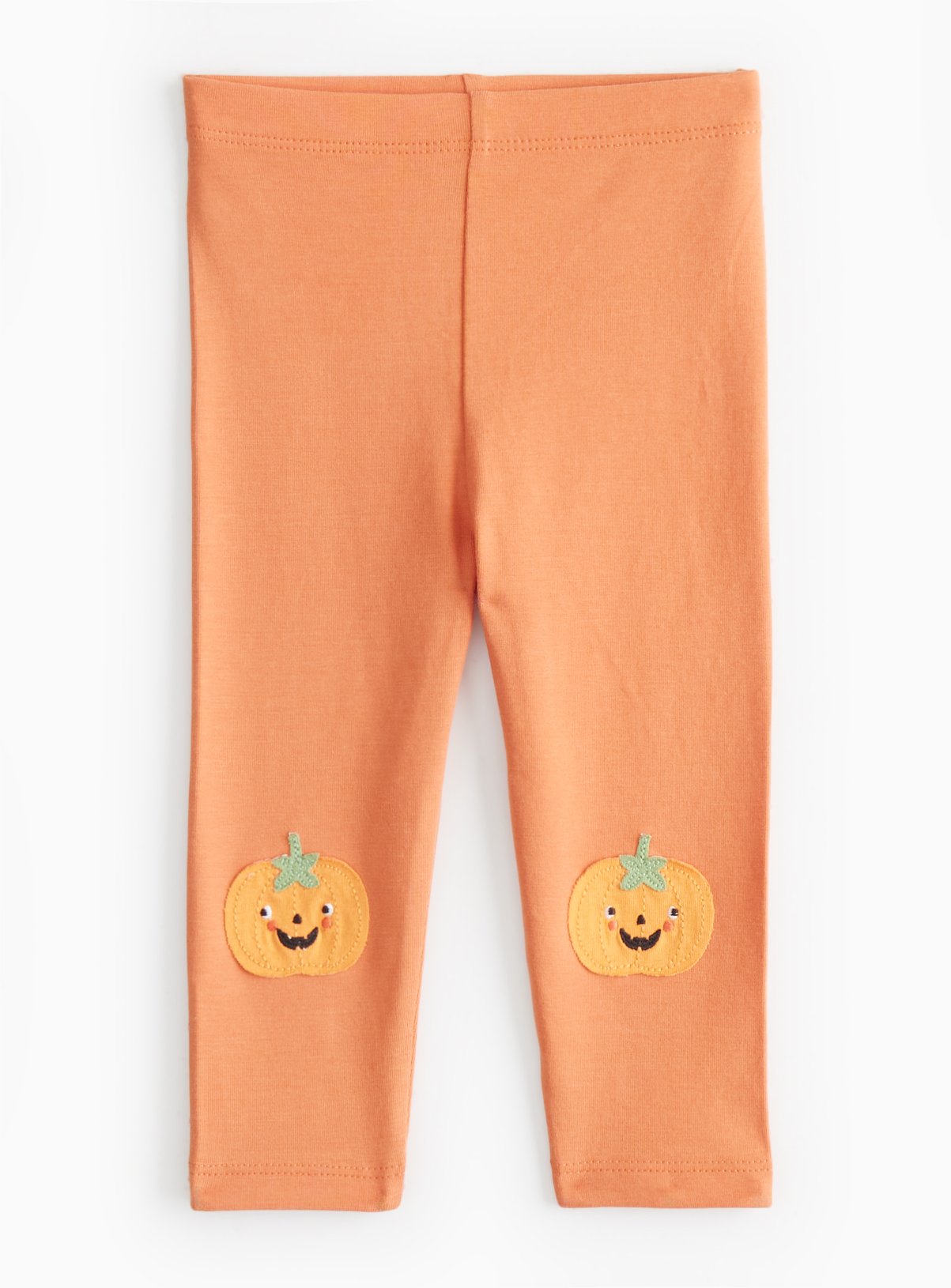 Orange Orange Halloween Pumpkin Face Knee Leggings (12-18 Months) - Tu by Sainsbury's
