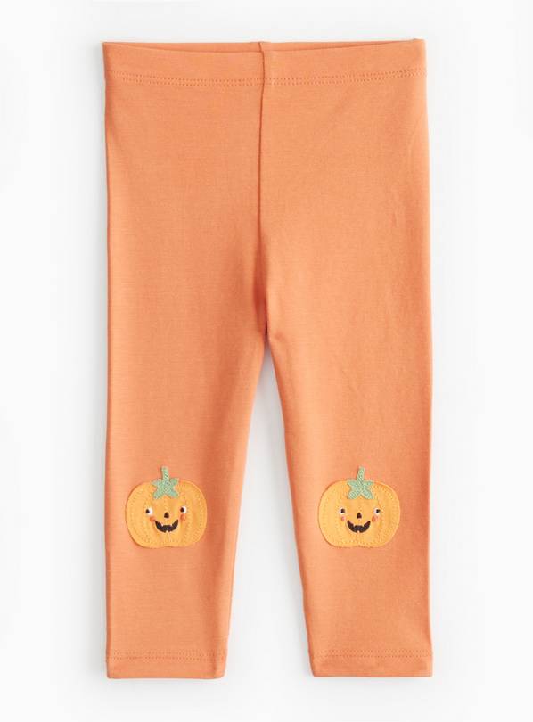 Halloween Pumpkin Face Knee Leggings 3-6 months