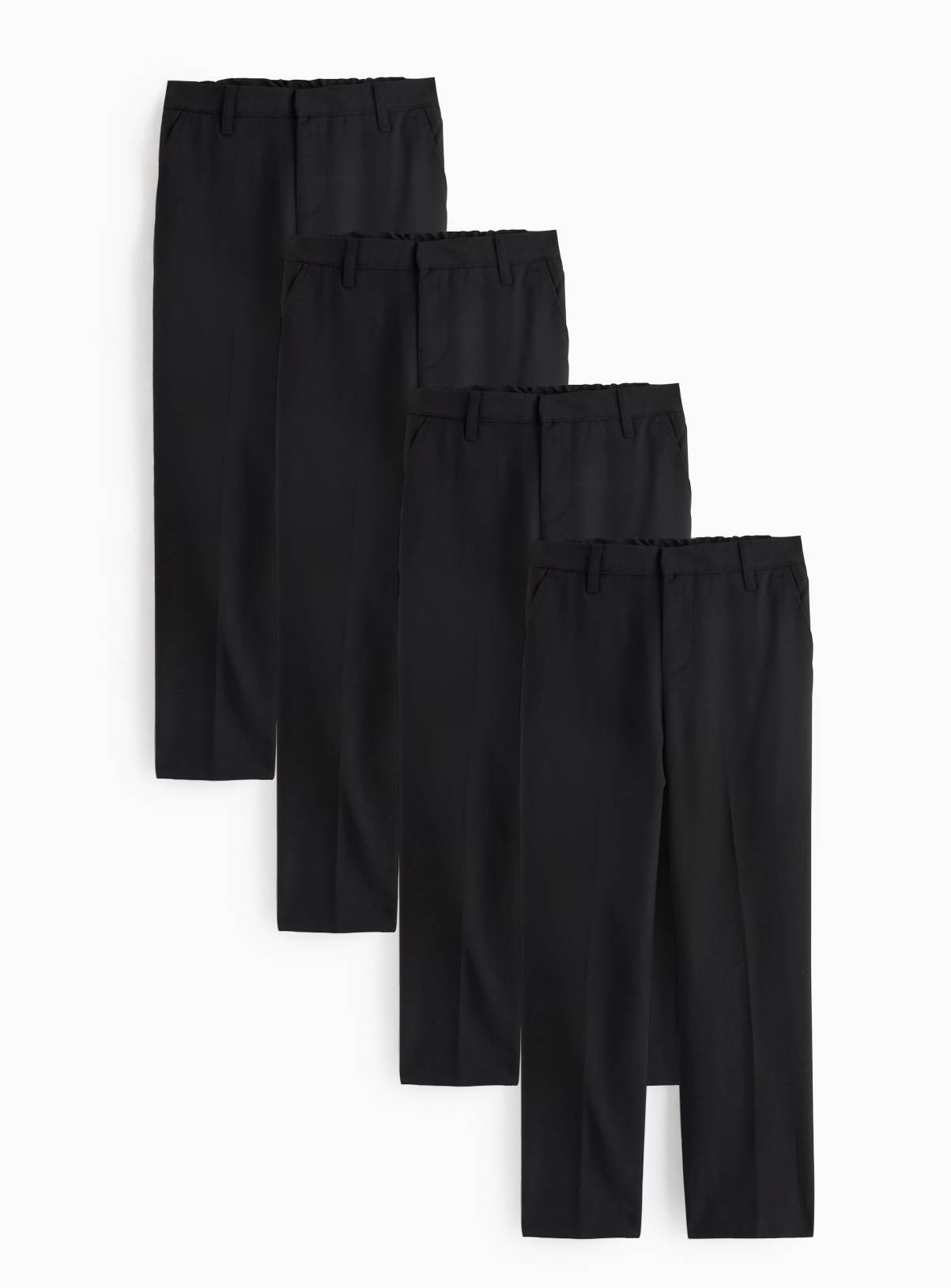 Black Skinny Fit Reinforced Knee Extendable Hem Trousers 4 Pack 13 years - Image 1