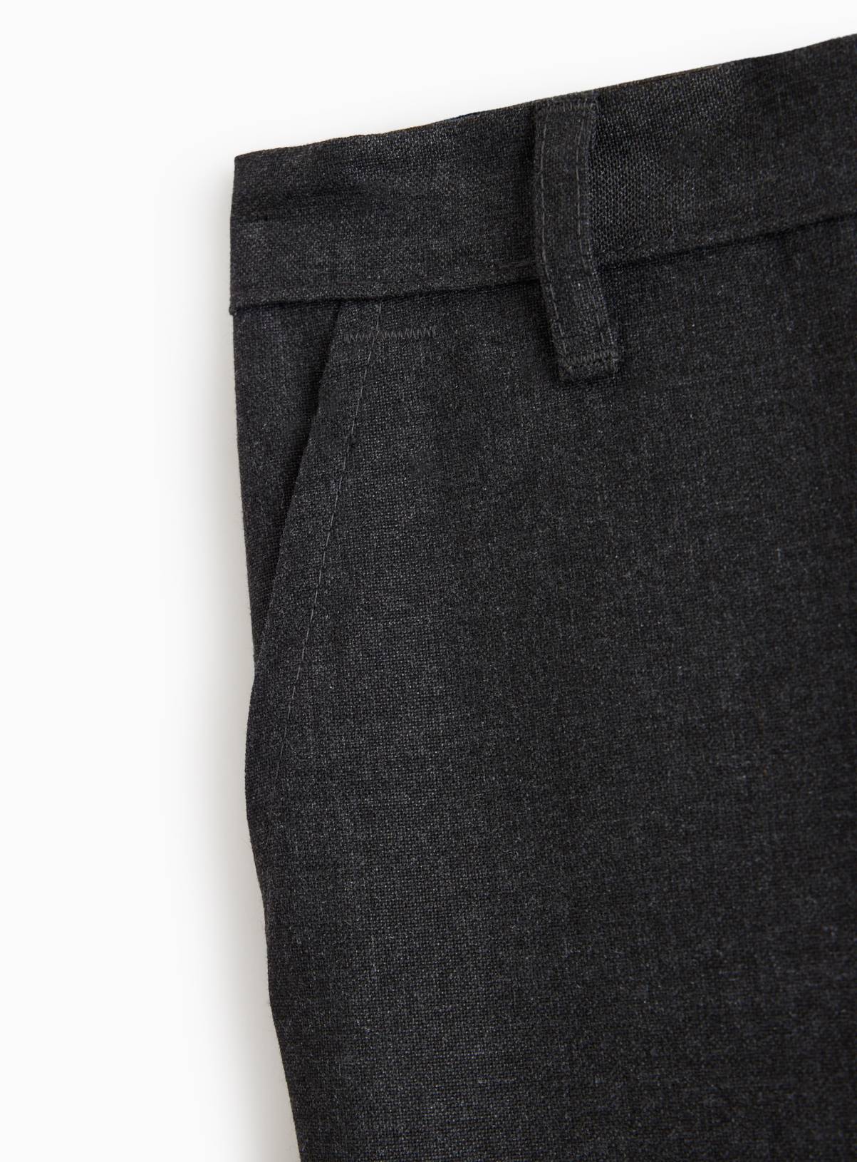 4 Pack Grey Slim Fit Trousers with Reinforced Knees & Extendable Hem Longer Leg 14 years - Image 2