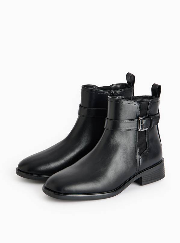 Black Faux Leather Chelsea Boots 7