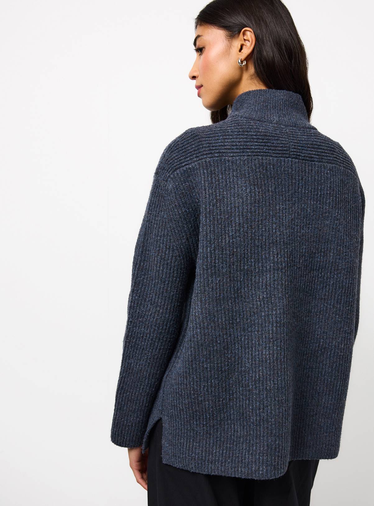 Blue Funnel Neck Quarter Zip Jumper S - Image 4