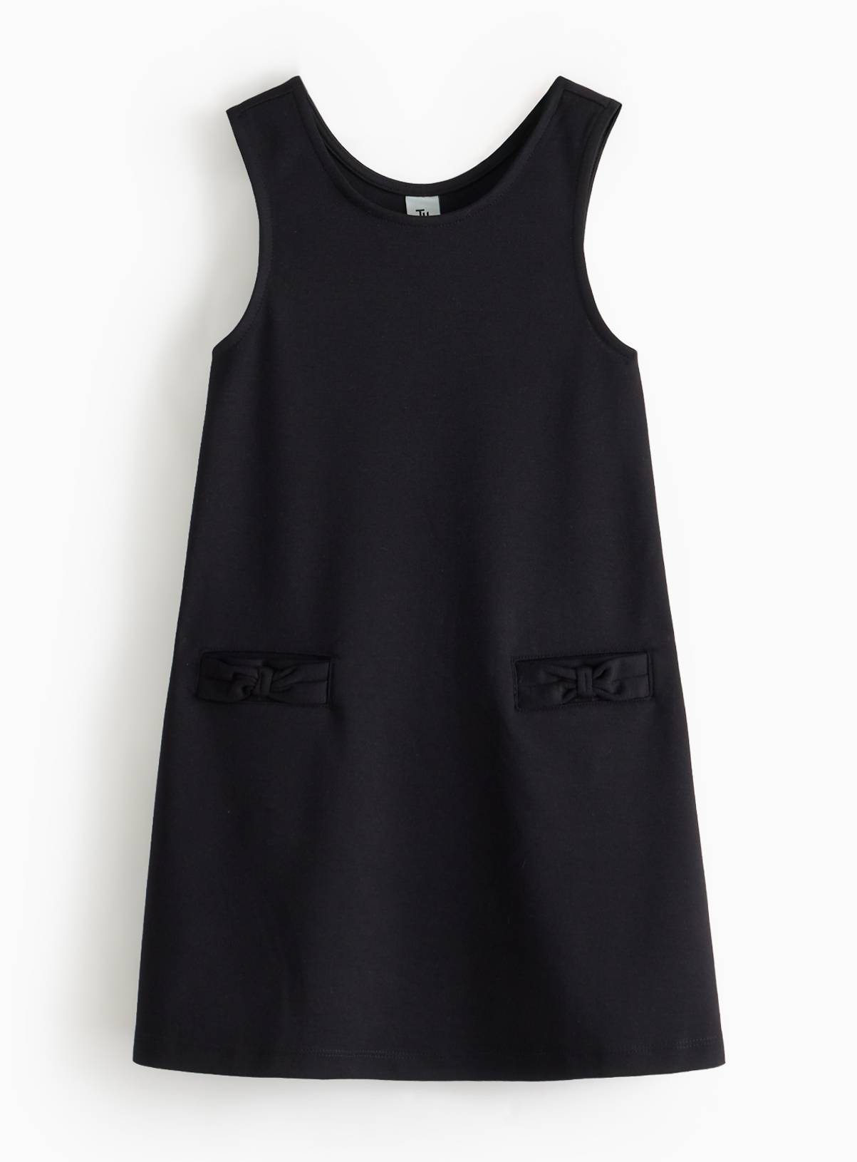 Black Jersey Bow Pocket Pinafore 3 years - Image 1