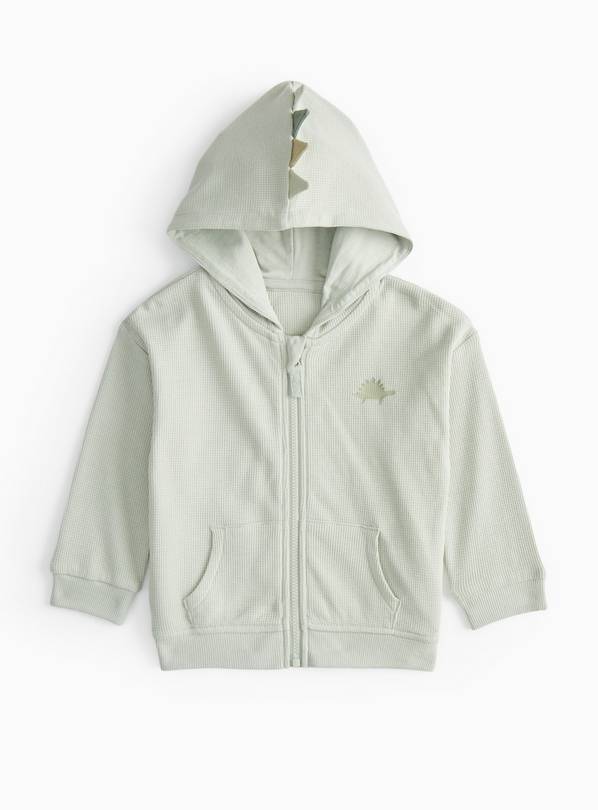 Green Waffle Dino Design Hoodie  9-12 months